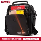 Сумка на плечо KAVIS мужская из натуральной кожи, модный мессенджер, чемоданчик кросс-боди, качественная сумочка для ipad, цвет черный