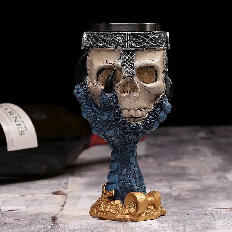 3D кружка из нержавеющей стали бокал чашка с черепом креативная смола голова