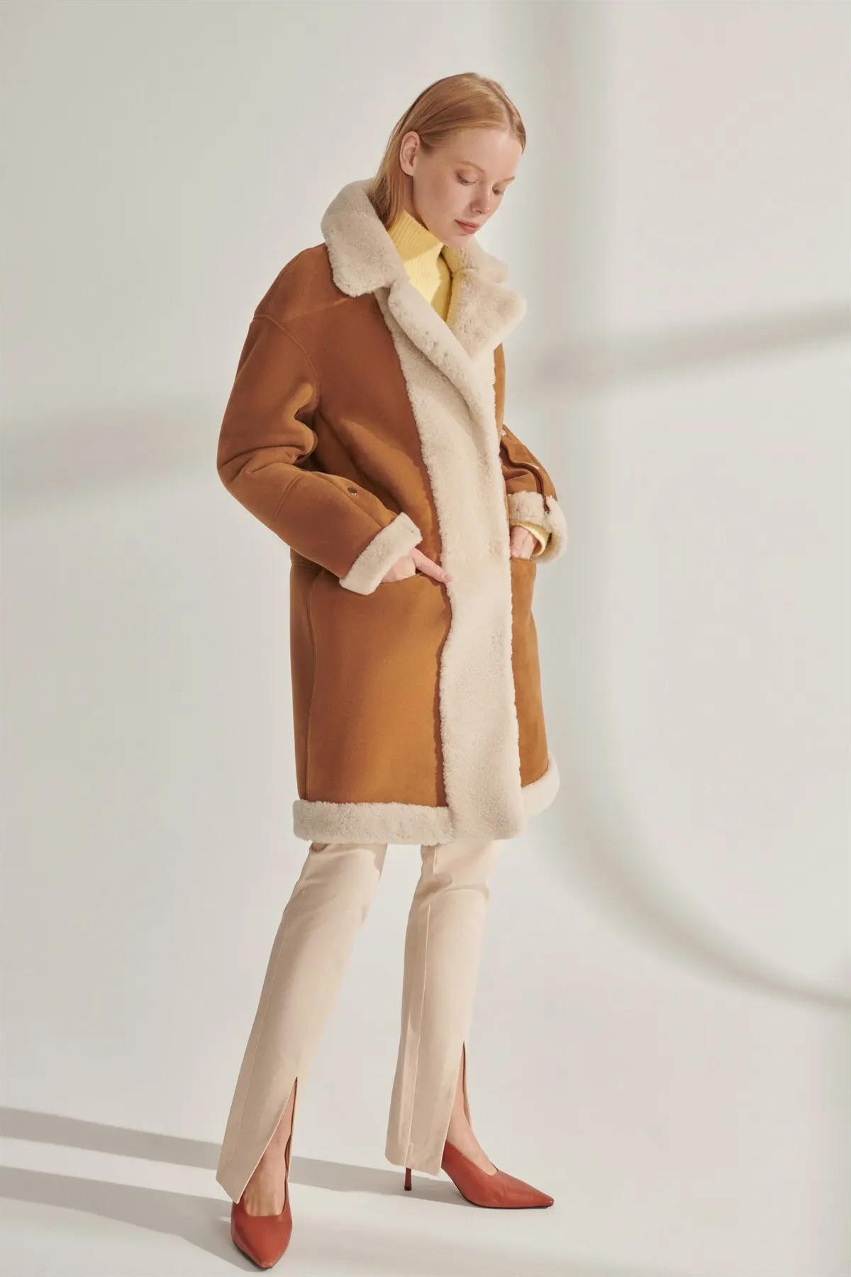 Genuine Fur Coats Women Brown Leather Jackets Sheepskin Montlar Winter Warm Natural Wool Parkas New Year Fashion