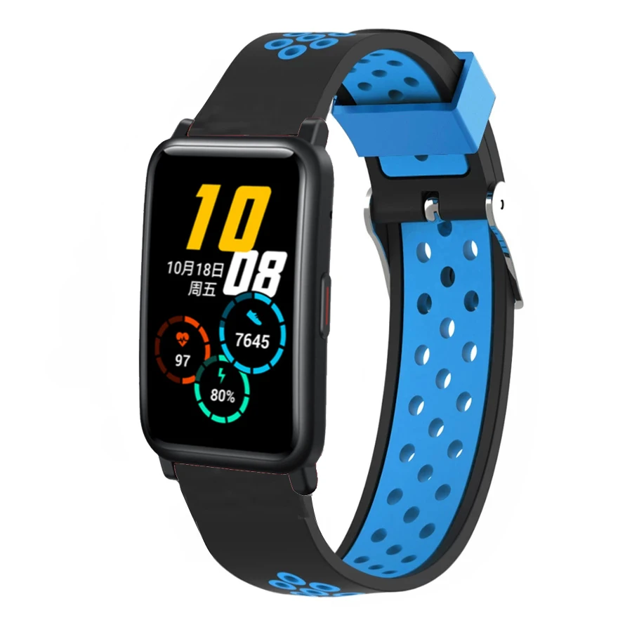 

Силиконовый ремешок для смарт-часов Huawei Honor Watch ES, спортивный браслет для Haylou LS02 Correa, для Amazfit Bip S/GTS