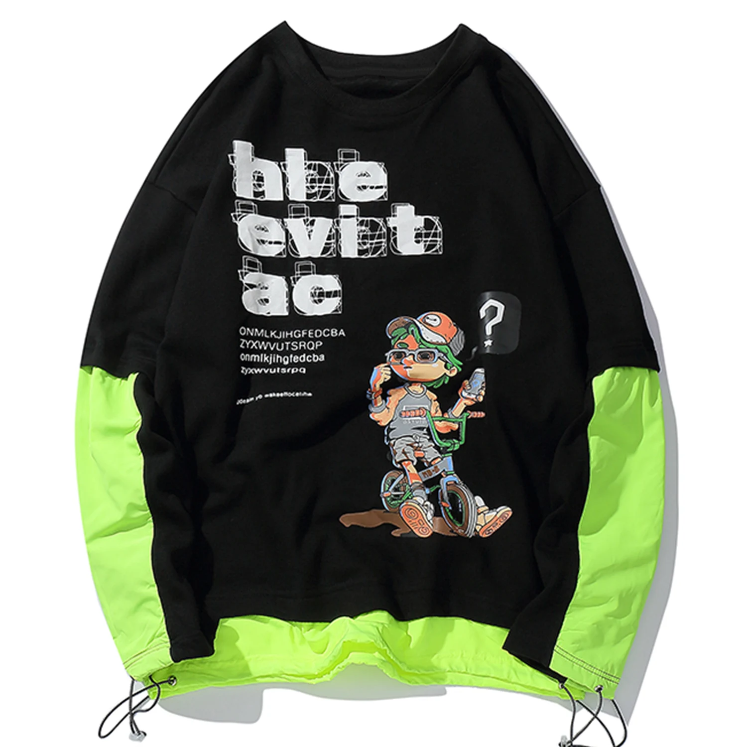 Мужской хлопковый свитшот Aelfric Eden Повседневный пуловер оверсайз с имитацией двух