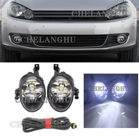 led car light for vw golf 6 a6 mk6 2009 2010 2011 2012 2013 car styling front fog light lamp with led bulbs and wire