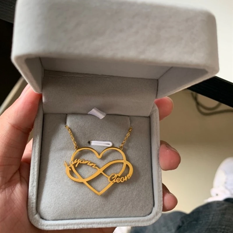 Бохо Бесконечность Имя ожерелье Любовь ювелирные изделия на заказ двойное имя