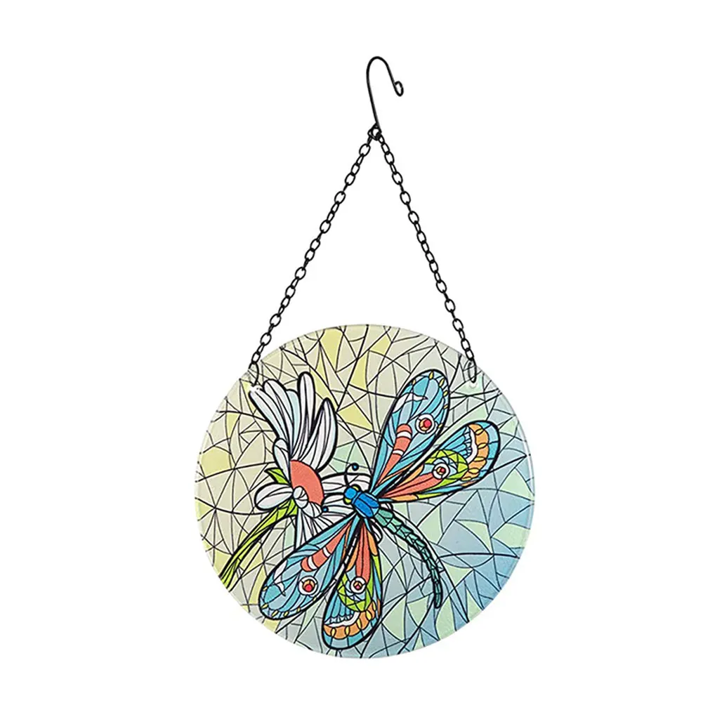 

Hanging Acrylic Sculpture Window Dragonfly Ornament Garden Suncatcher Craft Chain Hanging Window Ornament Home Garden Decoration