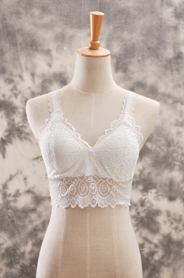 wokeayer New Sexy Women Lace Crochet Bralette Bralet Bra Bustier Crop Top Floral Cami Padded Tank Tops | Женская одежда