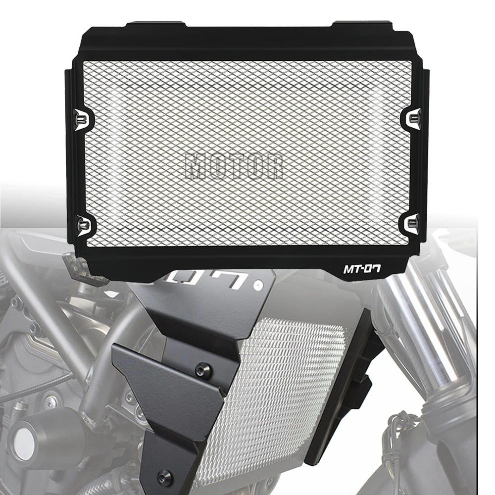 CNC aluminum Motorcycle Radiator Grille Black Guard Cover Protector Radiator Protection For Yamaha MT-07 MT07 MT 07 FZ-07 2021