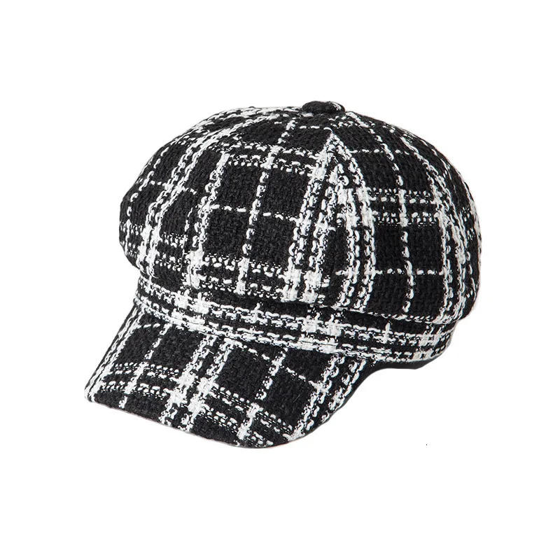 

Spring Summer Octagonal Hats Brand Classic Lattice Beret Hat For Female Elegant Thicken Berets Painter Cap For Women