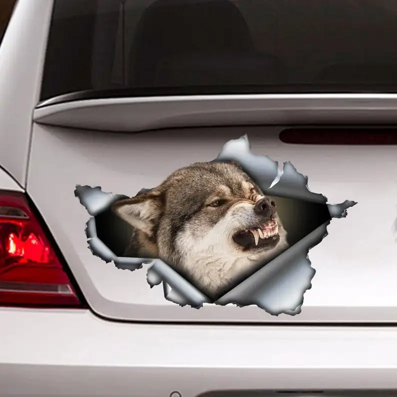 

2021 Angry Wolf car decal, wolf sticker , car decal