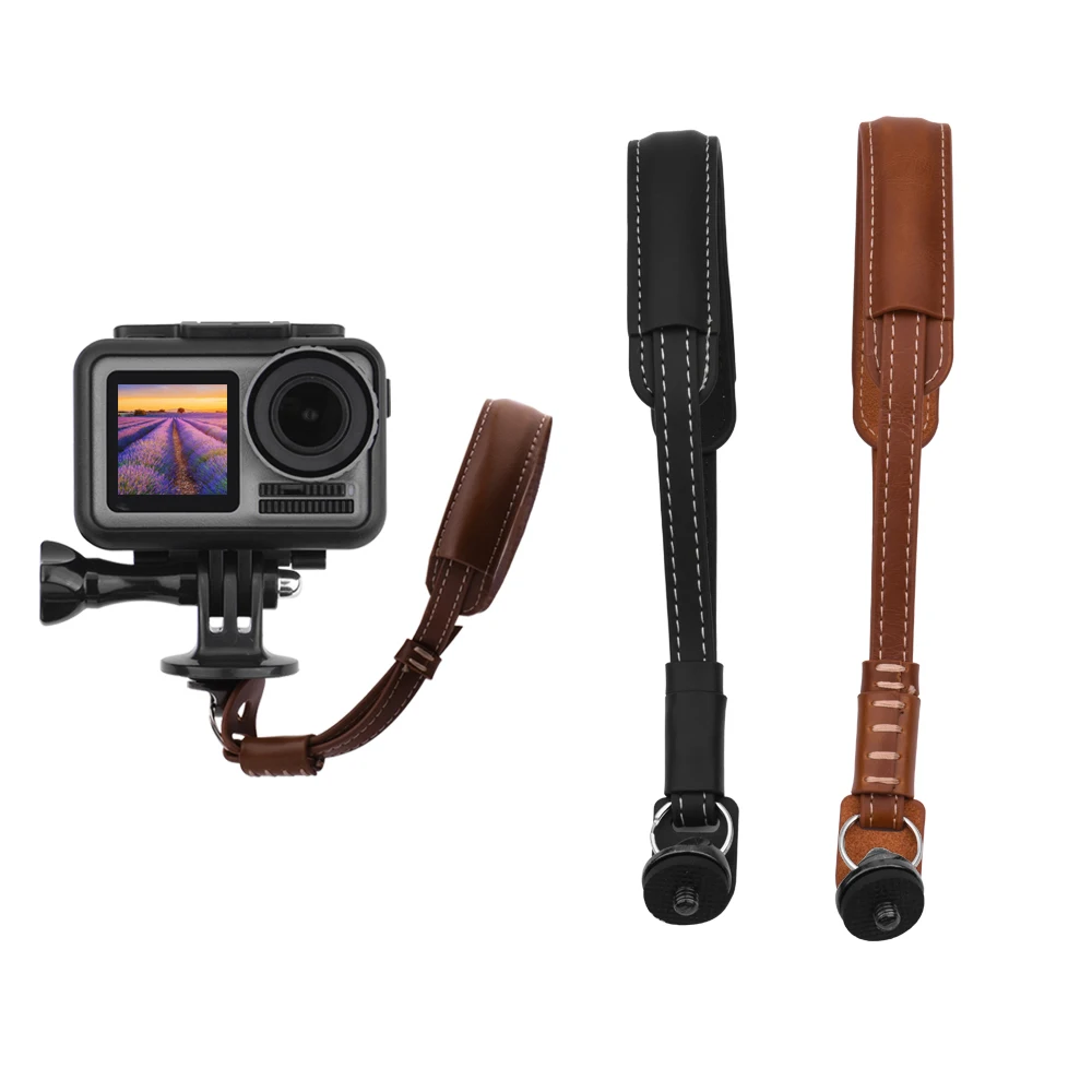 

Good Quality Applicable for DJi OSMO ACTION PU Leather Sports Camera Handheld Lanyard Wrist Strap Fixing Strap