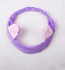 Purple Милая повязка на голову с кошачьими ушками, повязка на голову, тюрбан для спа-ванны, эластичная повязка для волос, заколки, аксессуары для волос, инструмент для макияжа - Цвет: Purple
