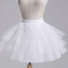 Балетная юбка-пачка, белая, Тюлевая, с рюшами, короткая, кринолиновая, свадебная юбка, детская, подъюбник для девочек
