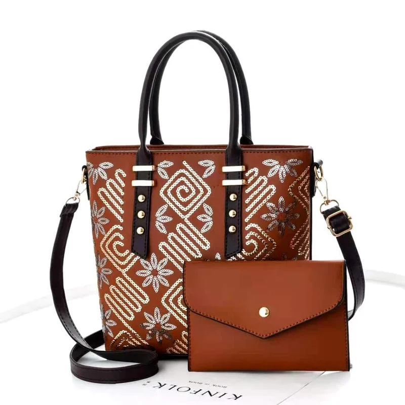 

2021 New Fashion Women High Quality Composite Package Ladies Large-capacity HandBags Embroidered Pattern Messenger Bag Bolsas Gg
