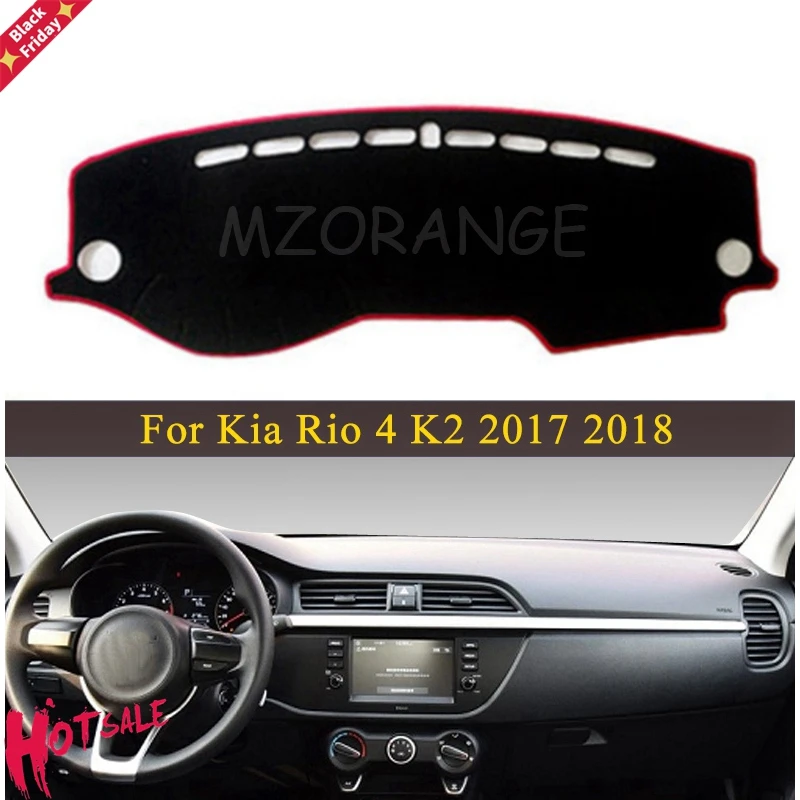 Ру приборной панели автомобиля Обложка Коврик для Kia Rio 4 настройки K2 2017 2018 анти