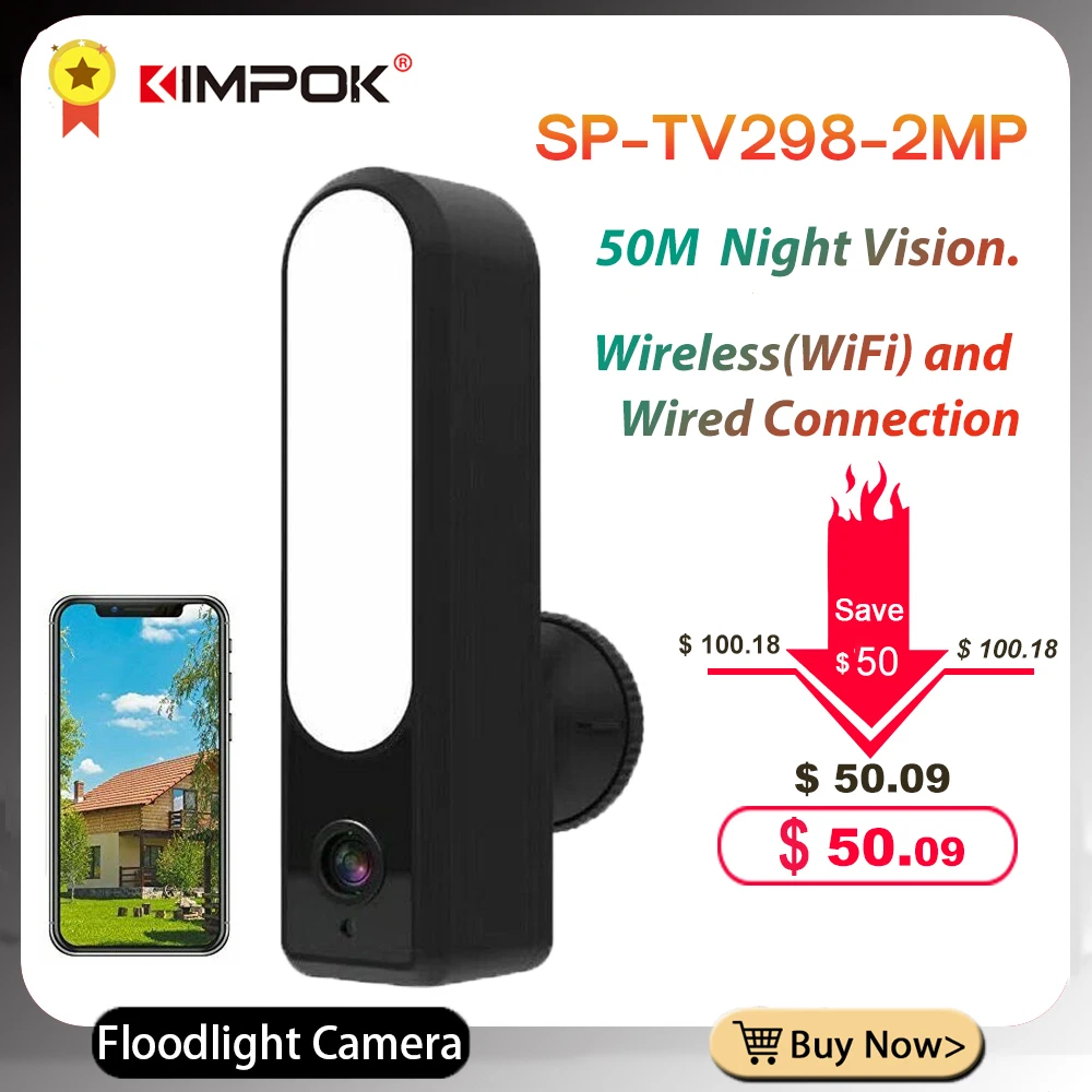Кимпок Tuya потолочные светильник Камера 1080P Открытый Wi Fi камера с