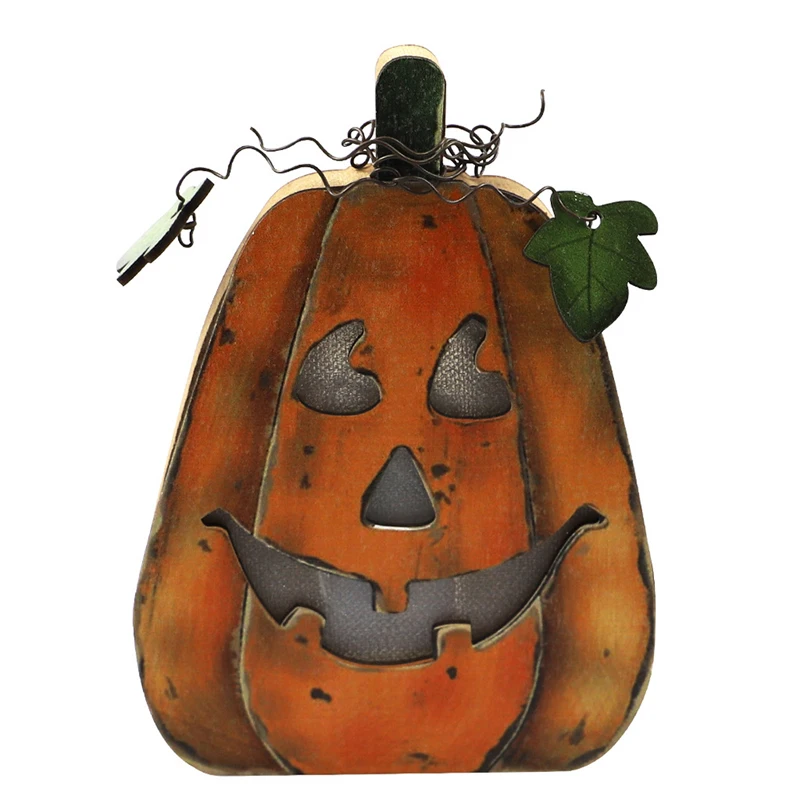 Halloween Pumpkin Lantern Wooden Pumpkin Lantern Ghost Festival Decoration
