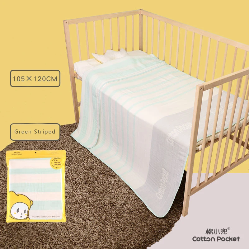 

Summer Baby Blankets Newborn Silk Cotton Muslin Fabric Infant Toddler Striped Swaddle Wrap Receiving Blanket