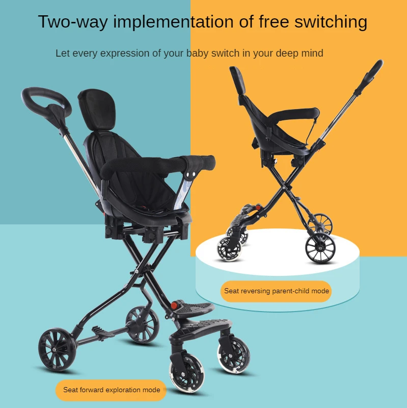 Two-way Folding Seat Baby Stroller Baby High Landscape Stroller