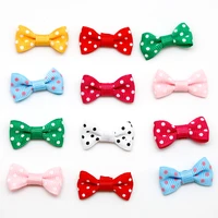200pcs 31 5cm polka dot design girls bow boutique plaid rosettes diy mini hair bow without clip sewing accessories