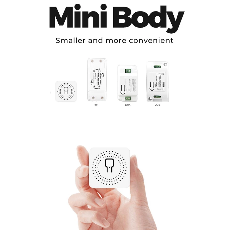 

Mini Smart Wifi DIY Switch Supports 2 Way with Alexa Google Smart Life