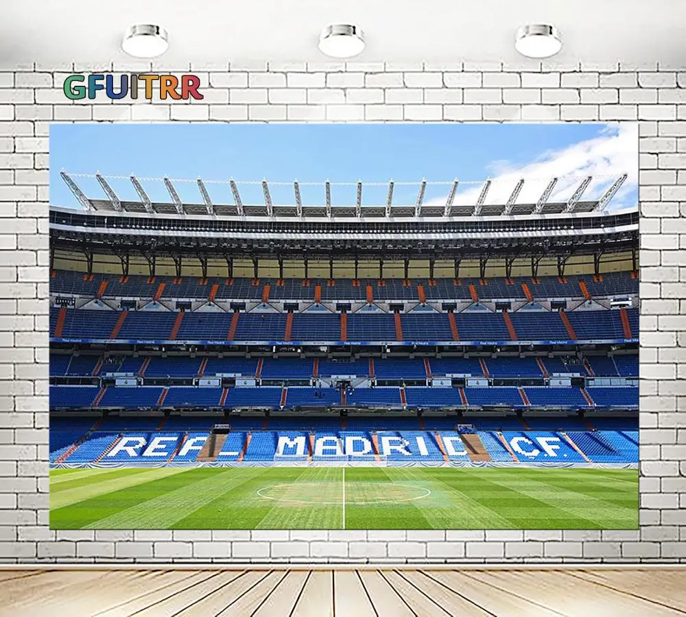 GFUITRR Реал Мадрид Bernabeu футбольное поле фото фон день рождения футбол винил стенд