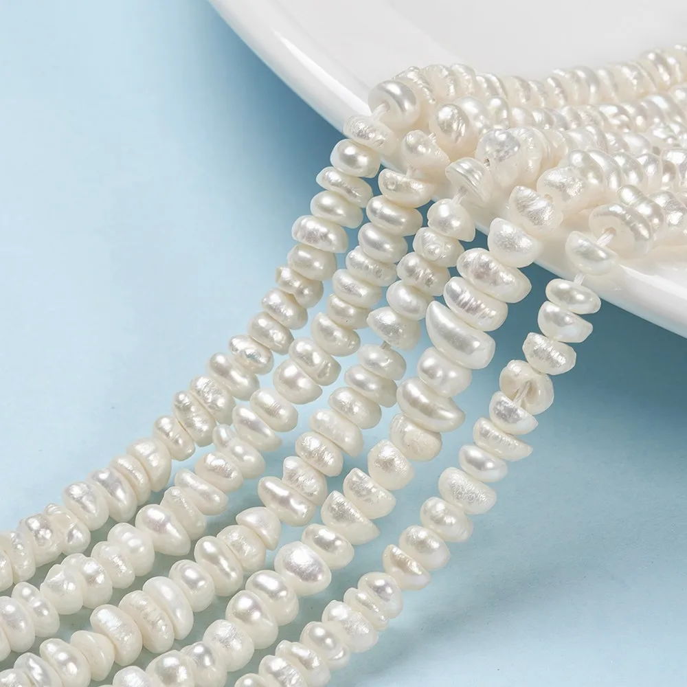 

1 Strand Natural Cultured Freshwater Pearl Beads Strands Antique White 5~6x4~5x3mm Hole: 0.8mm about 143pcs/strand 14.2 inches