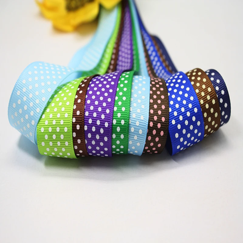 

YAMA Polka Dot Printed Ribbons 22mm 100yards/roll Grosgrain Ribbon For Crafts Wedding Party Decoration DIY Hair Accessories