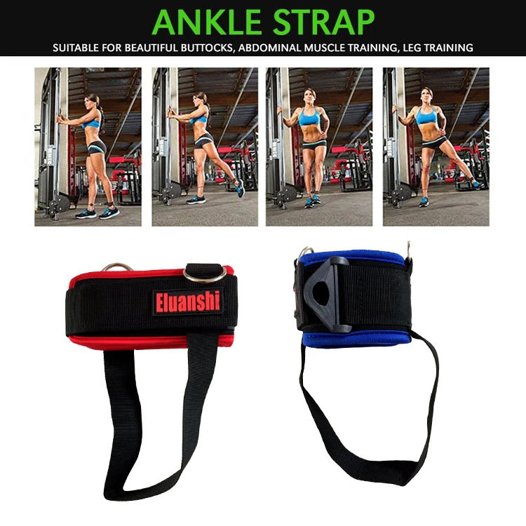 2pcs D ring Ankle Anchor Strap Belt Multi Gym Cable Attachment Thigh Leg Pulley Lifting Fitness Exercise Training parts|straps lifting|lifting