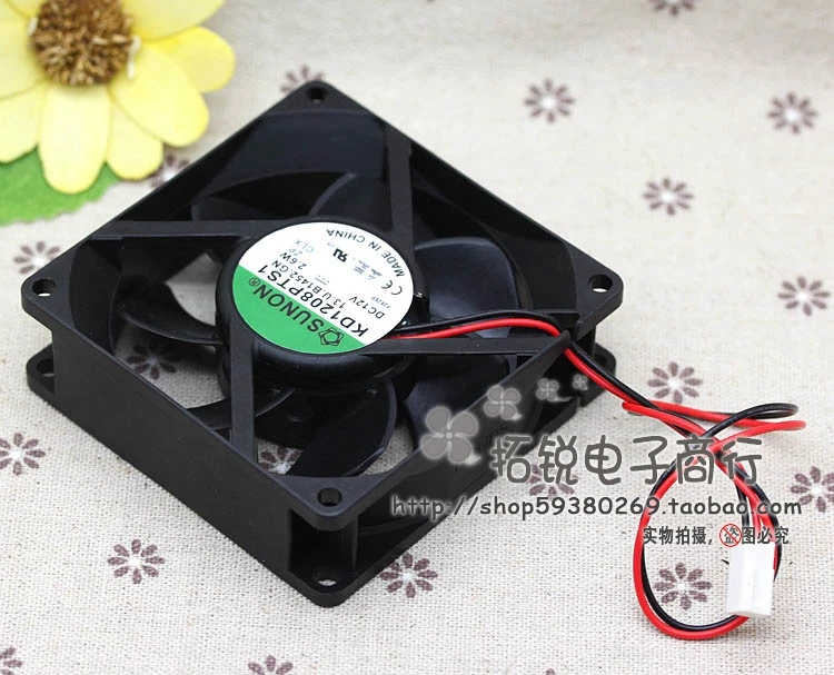 

SUNON Sunon KD1208PTS1 12V 2.6W 8cm 8025 Chassis Power Supply Cooling Fan