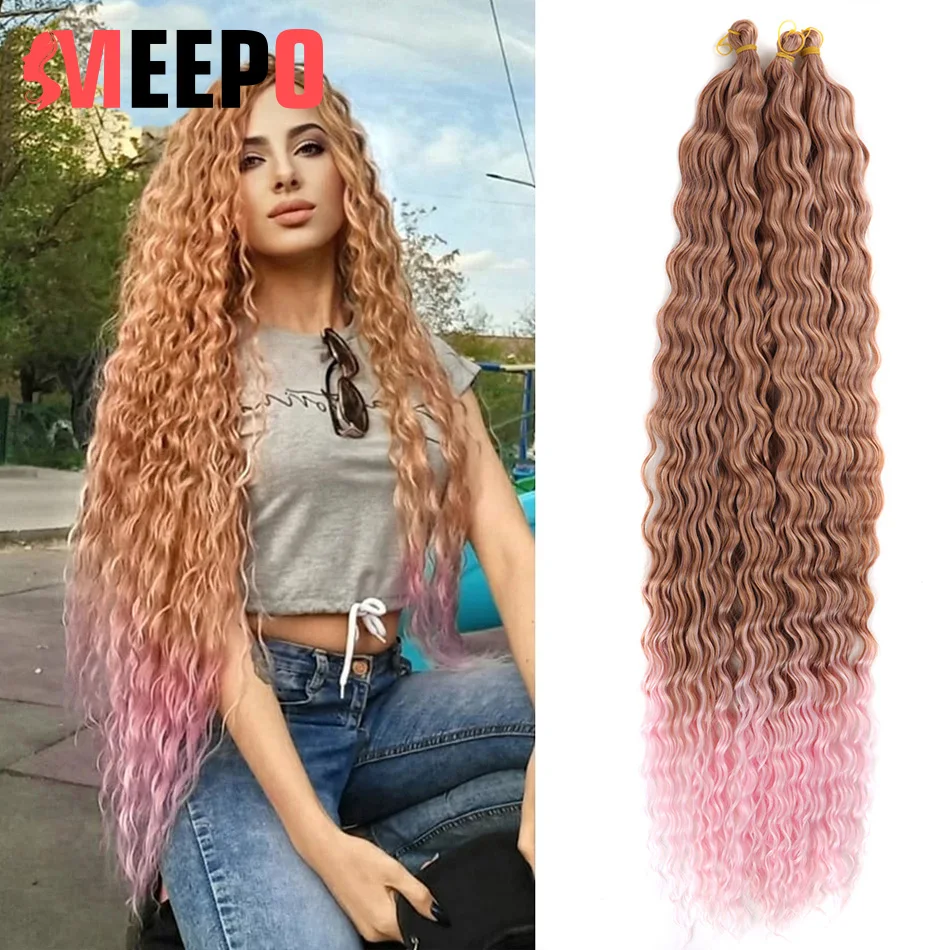 

Meepo 30Inch Freetress Deep Twist Crochet Hair Natural Synthetic Organic Fiber Ombre Crochet Hair Extensions For Women Deep Wave