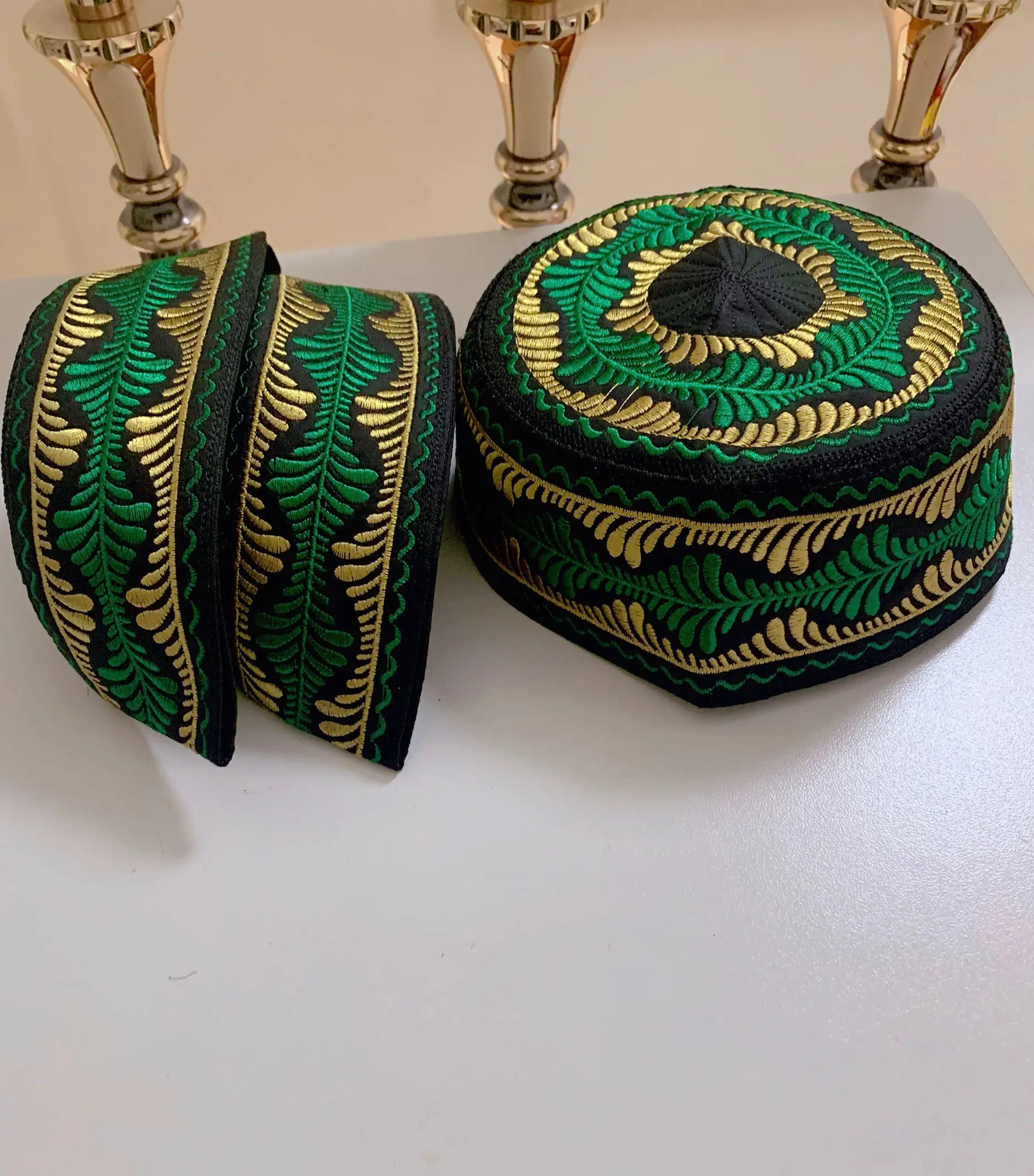 Исламский мусульманский для маленьких мальчиков молимся вышивка круглые шапки