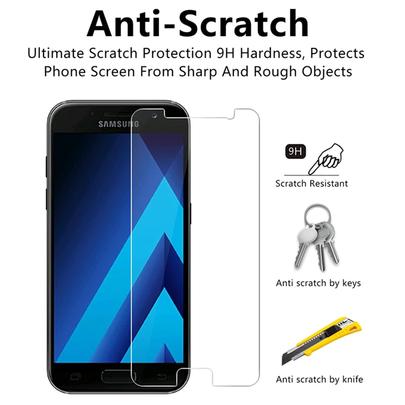 Закаленное стекло 9H HD для Samsung Galaxy A5 2017 A3 2016 жесткий экран A7 2018 закаленное A530