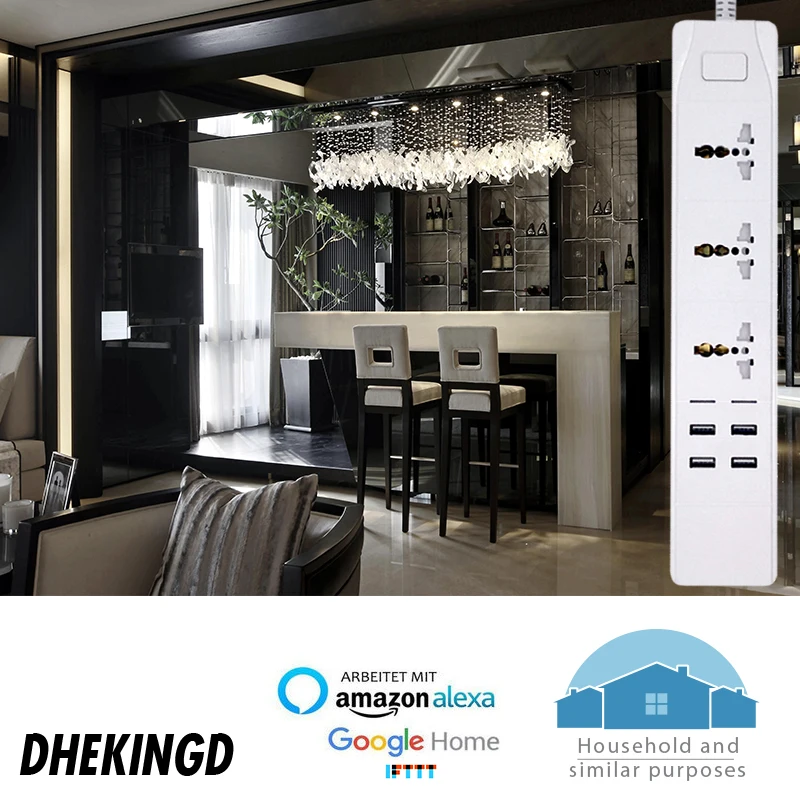 Умная Wi-Fi силовая полоса с UK 3 AC розетки 2 USB 2 type-c зарядная станция работает с echo Alexa Google Home IFTTT EU вилки
