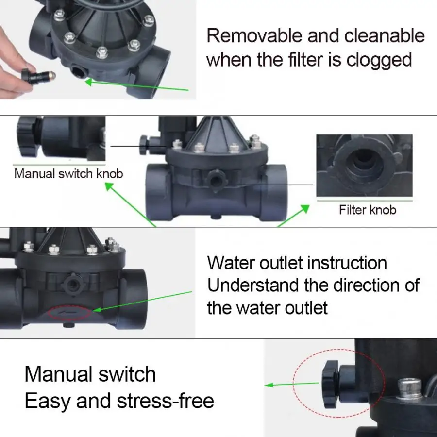 DN15 IP68 Водонепроницаемый садовый клапан управления потоком орошения импульсный