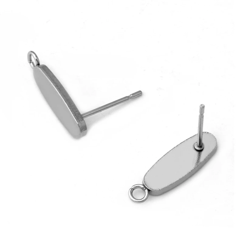 LUOMISS 20 шт Овальные с кольцом пентаграмма из нержавеющей стали серьги гвоздики