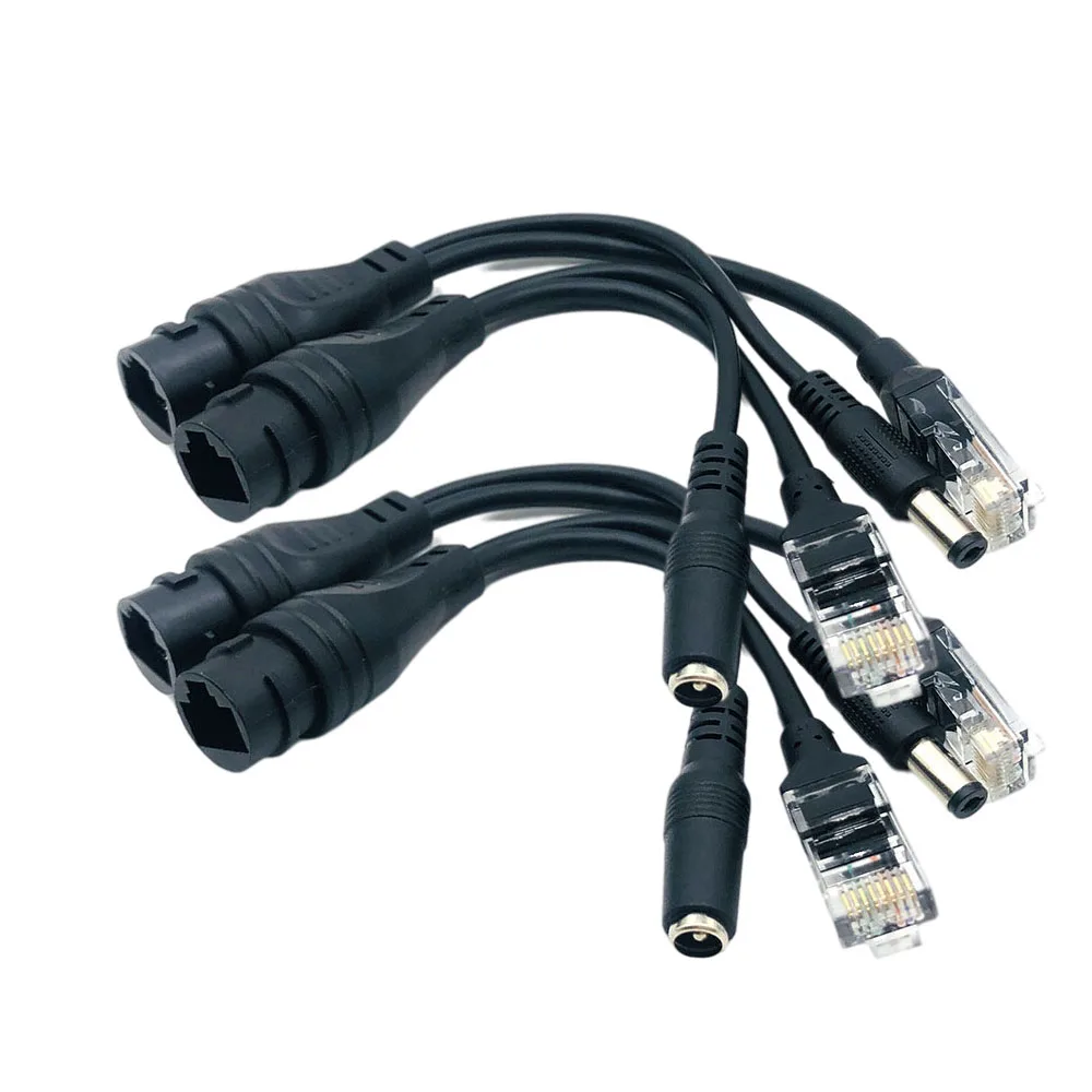Разветвитель POE с круглой головкой RJ45 Инжектор переключатель адаптер кабеля 12 В