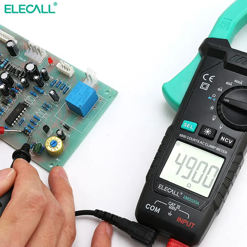 ELECALL EM2015A 26 мм челюсть емкость легко отделить провод NCV цифровой клещи с факелом