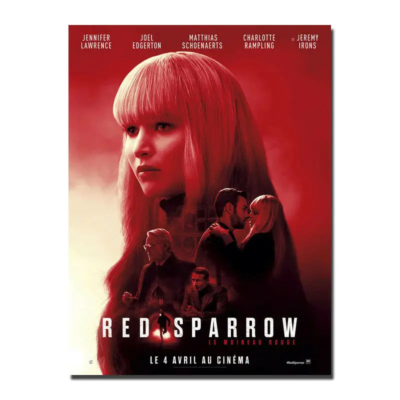 L0056 Red Sparrow фильм Дженнифер Лоуренс шелковая ткань плакат искусство Декор