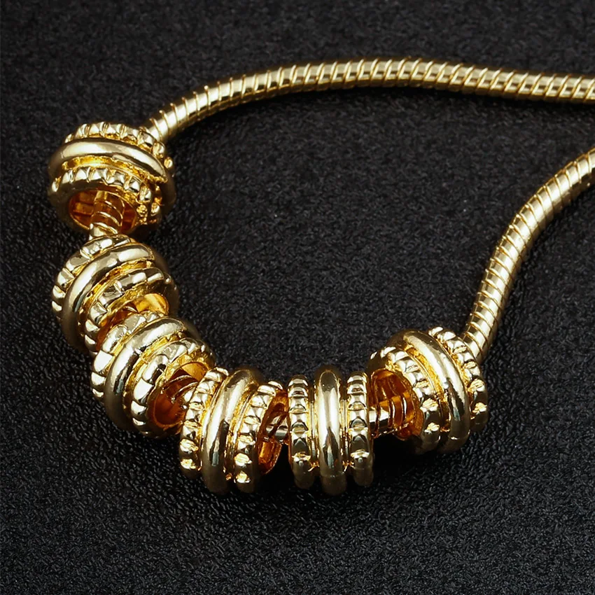 10 шт./партия золотистые бусины с большим отверстием разделительные для рукоделия