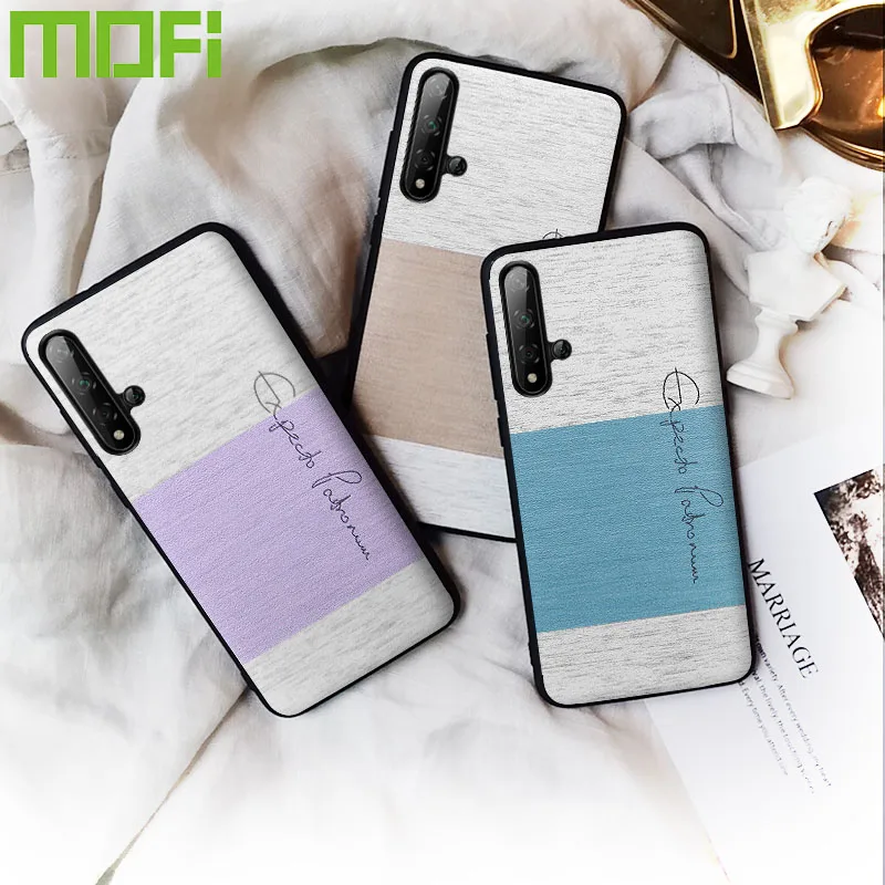 Nova 5t чехол MOFI для huawei nova 5t ударопрочный чехол для задней крышки роскошный противоударный тканевый бизнес Чехол