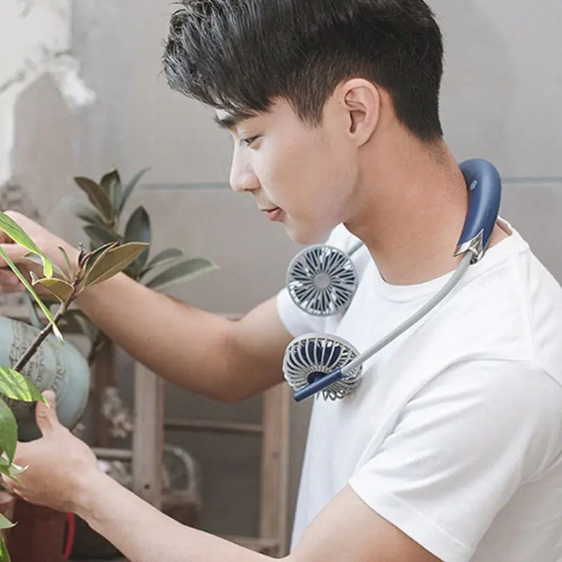 

USB Charging Handheld Fans Detachable Portable Hanging Neck Fan 2 Gears Adjustable Air Cooler for Home Office