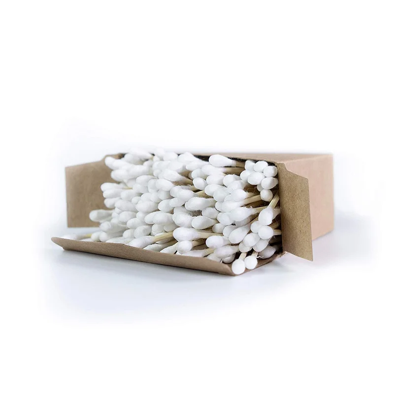 Эко биоразлагаемые бамбуковые ватные палочки компостированные деревянные для