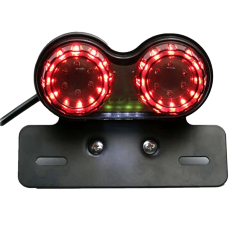 

Universal Motorcycle Dual LED Tail Light Lens Plastic Integrated Light Turn Signal Brake Light Rear Driving Lamp