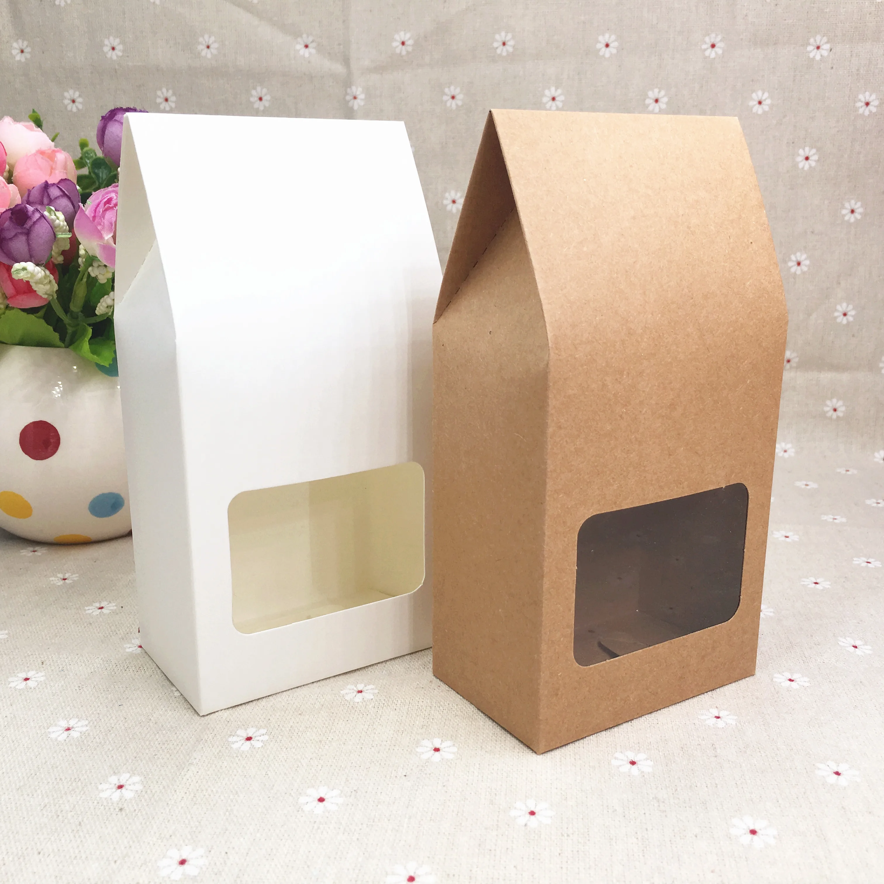 8 pcs 2 sizes Quality packaging Kraft paper Stand Up bag Food Square window box Bags of nuts/Tea/Cake/Cookies/Coffee bags | Дом и сад
