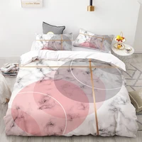 3d hd digital printing custom bedding setduvet cover set double queen cal kingwedding bedclothes pink marble drop shipping