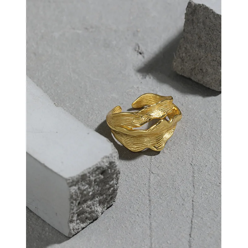 

Женское Открытое кольцо CHOZON, корейское кольцо из стерлингового серебра S925 пробы с неравномерной текстурой, регулируемые кольца, уличный ст...