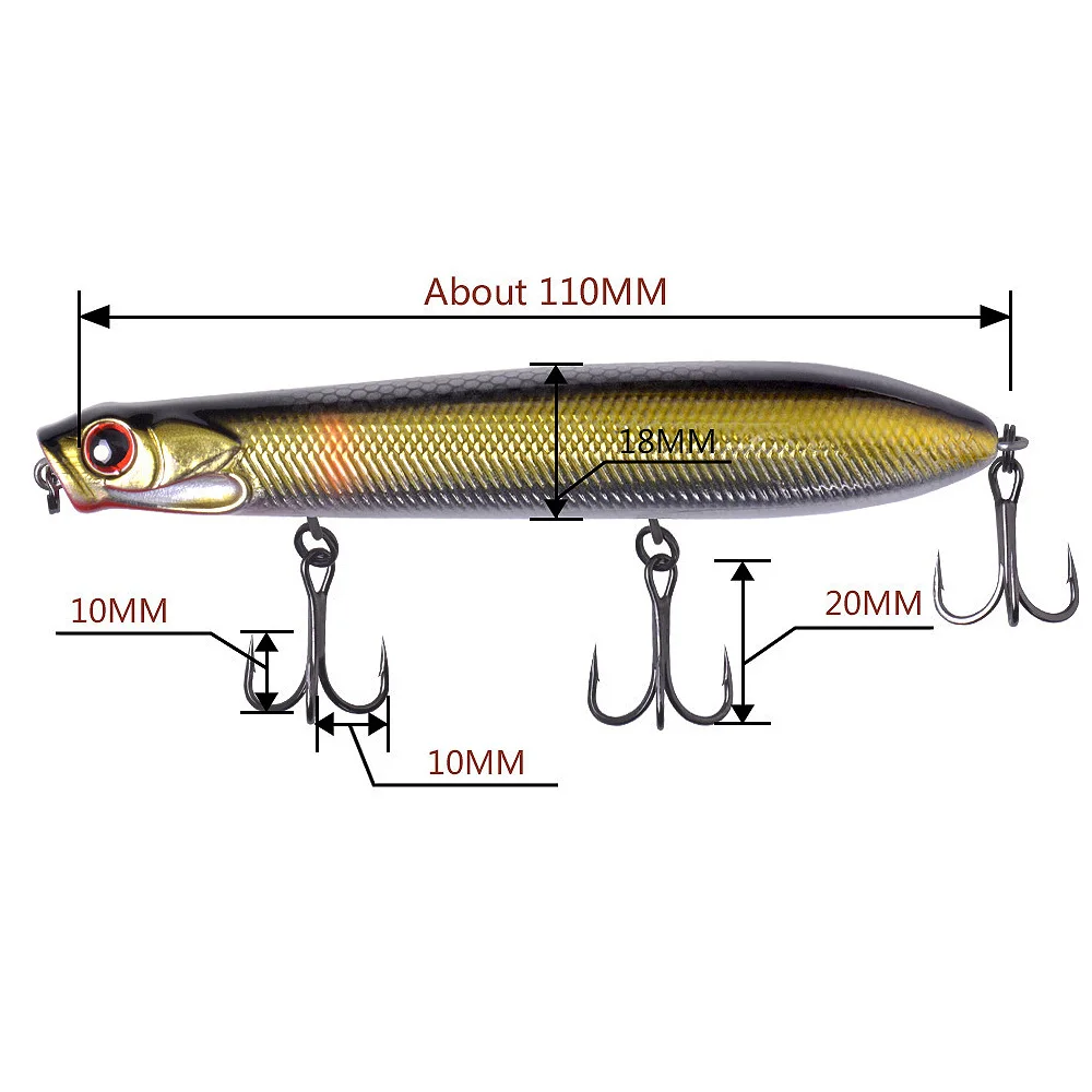 Cf приманка 110 мм 19 г топвотер карандаш рыболовные снасти приманки|pencil fish|fishing