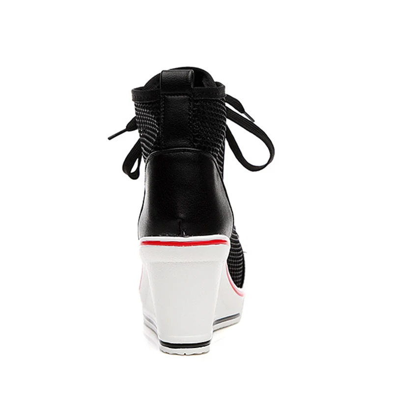 Женские сетчатые сандалии на танкетке 8 см повседневные кроссовки с высоким