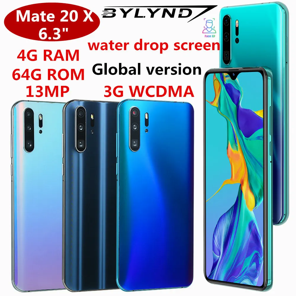 Mate 20 X смартфонов 6 3 экран капли воды Четырехъядерный 4 ГБ ОЗУ 64 Гб ПЗУ 13 МП