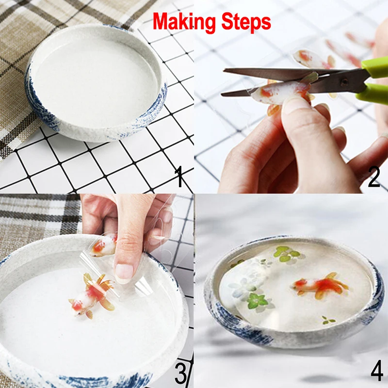 45 шт творческие 3D моделирование красный рыбы декоративные каучуковые Стикеры