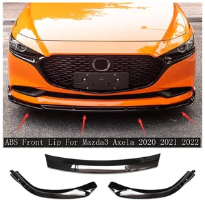 For Mazda3 Axela 2020 2021 2022 NEW High Quality ABS Bright Black Front Bumper Lip Splitter Diffuser Lip Spoiler